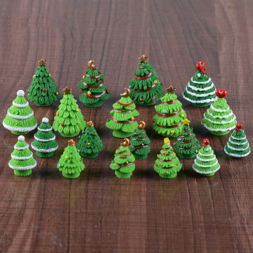 Resin Christmas Tree Figurines for Fairy Gardens and Miniatures