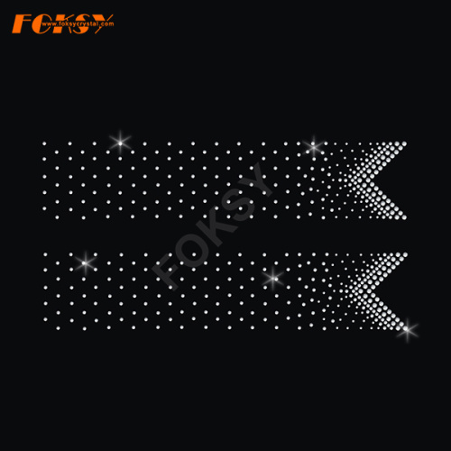 Cheer Bow Gradient V-Tail Rhinestone Iron On Transfer