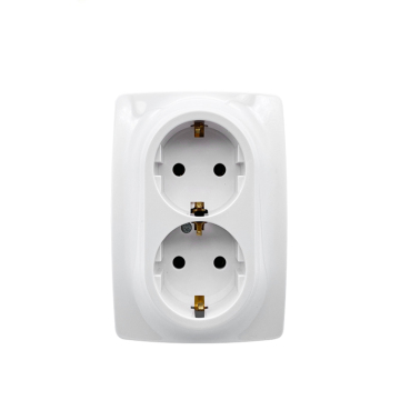 Twin Schuko Power Socket 2 gang wall socket