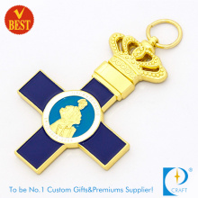 High Quality Cheap Metal Cross Keychain with 2D Design