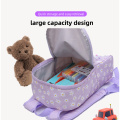 Light purple children's school bag Lightweight and comfortable outdoor travel student bag