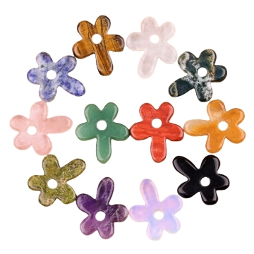 Gemstone Carving Flower Charm Pendant Handmade Craved Flower Pendant for Diy Jewelry Making