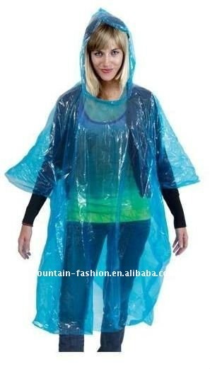 Pe emergency poncho raincoat/ disposable rainponcho