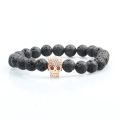 2019 Großhandel Modeschmuck Grauer Jaspis Perlen Naturstein Männer Armband, Schädel Diamant Armband