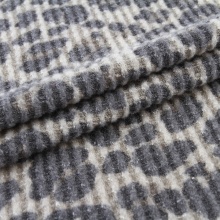 Leopard Print Brushed Waffle Knit Fabric
