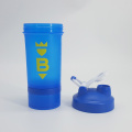 Shaker protéiné bleu 450ml avec pot de stockage 150cc