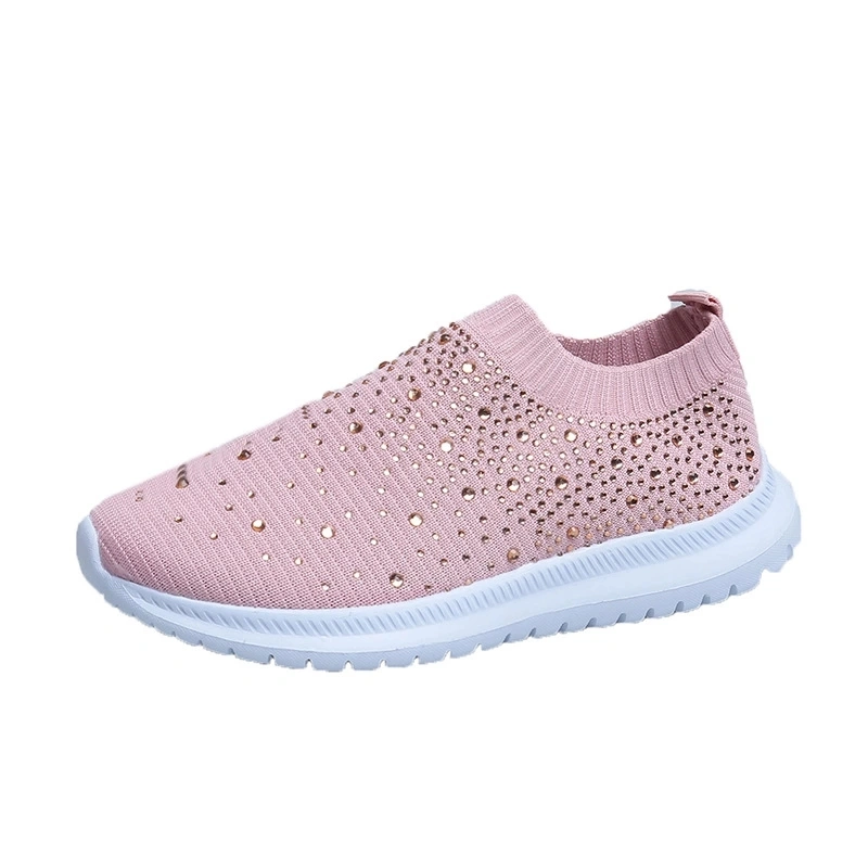 Superstarer Fashion Women Casual Shoes PU Rhinestone Flat Bottom and Shallow Mouth Women Casual Shoes