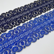 Factory-Sold Robe Garment Accessories: Gold Thread Water-Soluble Lace Double Color Hot Drill Lace Decoration