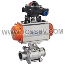 Sanitary 3PCS Ball Valve With Control Head