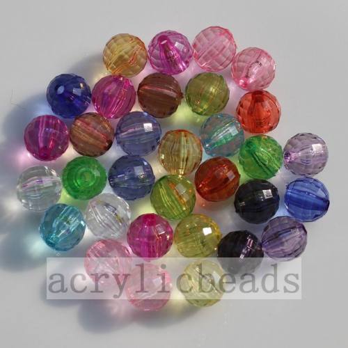 Clear 96 faceted cut round crystal global charming beads