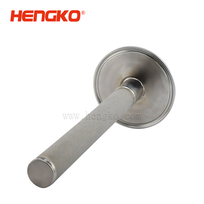 sintered powder 2um stainless Steel 1.5 " Tri Clamp Fitting Diffusion Stone with 1/4" NPT female thread