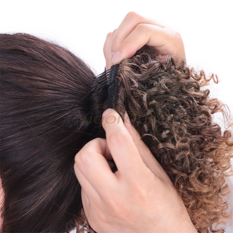 Vigorous Afro Drawstring Ponytail Kinky Curly Ponytail Hair Synthetic Curly Puffs Ponytail Extensions for Black Women