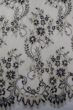 Nylon Polyester Cation Yarn-dyed Panel Lace Fabric