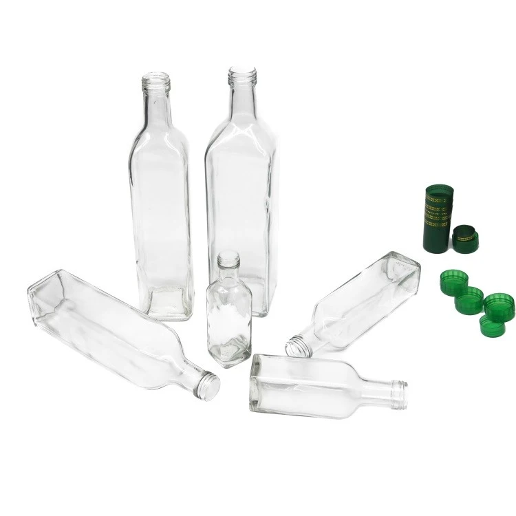 3oz 5oz 8.5oz 17oz 25.5oz 34oz Glass Olive Oil Bottle Set -Clear Oil Vinegar Bottle