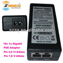 Desktop 18v Gigabit Poe Adapter