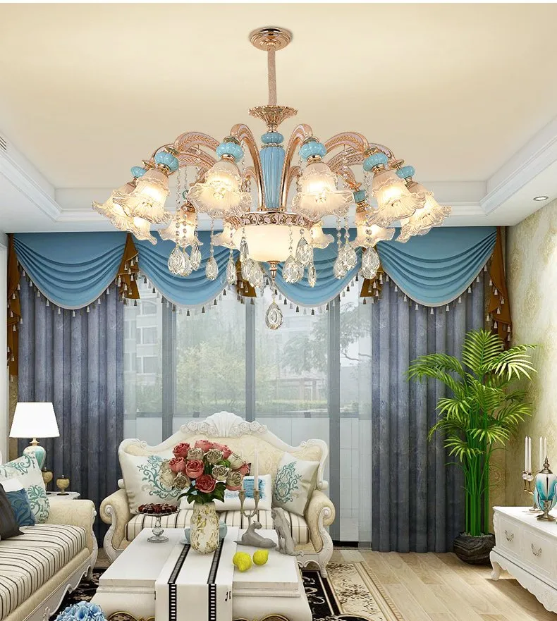 Elegant French Ceramic Chandelier for Dining Room Ambiance