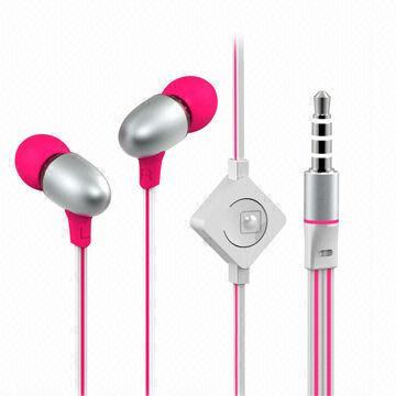 Cute and Cheap Metal Earphones with Mic, 32 Ohms Impedance