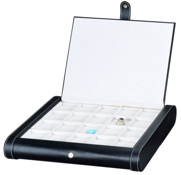 black PU display ring box