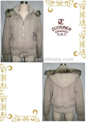 Ladies thin padded jacket with hood