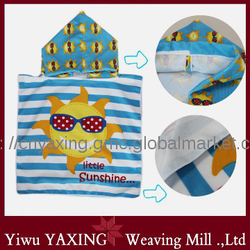 Microfiber beach towel with hood