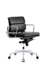 Office swivel Chair,Quality Low back soft pad chair, aluminum frame manager chair