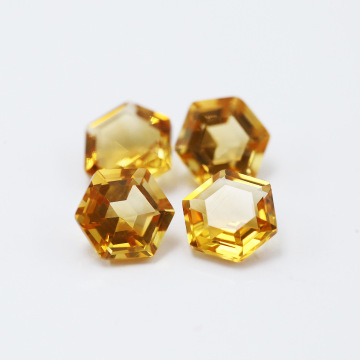 Natural Citrine Hexagonal Loose Stone For Jewelry Making