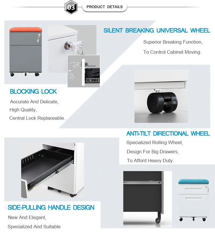 Steel Cabinet OEM Metal 2 Drawer Mobile File Cabinet