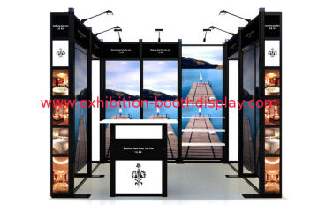 Portable Black 10x10 Booth Display , Lightweight Trade Show Exhibit Display