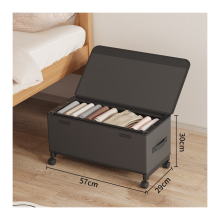 Underbed Dust-Proof Storage Box with Wheels - Shoes and Clothes Organizer