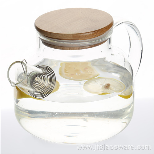 Borosilicate Glass Teapot With Bamboo Lid