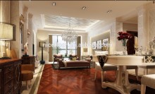 Dark embossed parquet wood flooring