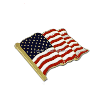Gold Plated Enamel Factory American Flag Lapel Pin - Patriotic US Lapel Pin