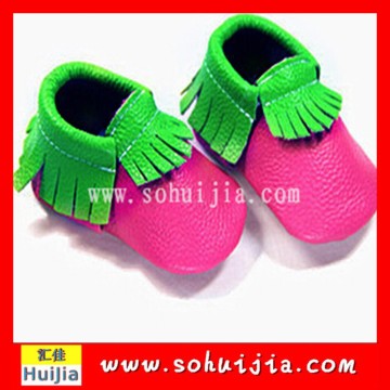 2015 red bow first cow leather baby moccasin leather baby walking shoes