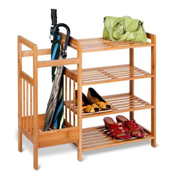 bamboo 4 layers multifunctional shoe racks organizer