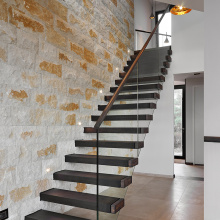 Decorative Floating Wood Stairs Home Use