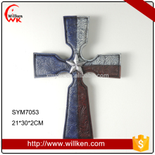 Resin star religious decorative hanging cross wall piece