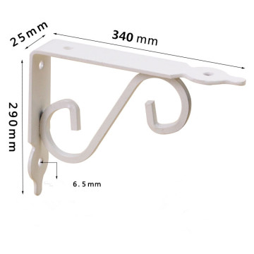 2PCS Cheap Table L Shape Brackets White Metal Wall Mount Shelf Support Brackets Supplier, 340mm x 240mm