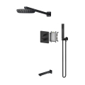 Bathroom Black Shower Tub Faucet With Handheld
