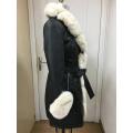 Black Plush Faux Fur Coat