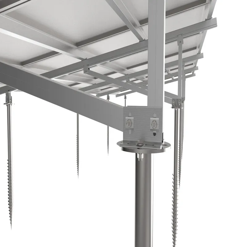 Solar PV Ground Mounting Structure with Adjustable Ground Screw for Solar Panel Installation