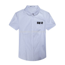 Fashion Style White Lady Wear Lady Short Sleeve Blouse with Spandex