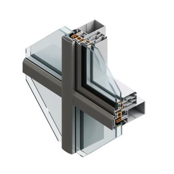 Diseño de pared de cortina de marco expuesto de aluminio moderno