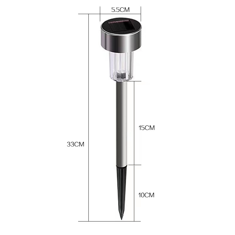 Enchufe pequeño de tubo de acero inoxidable solar en luz de jardín 1solar Stainless Steel Small Tube Plug In Garden Light
