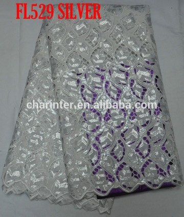 cord lace for Nigeria dress(FL529) guipure lace wedding dress