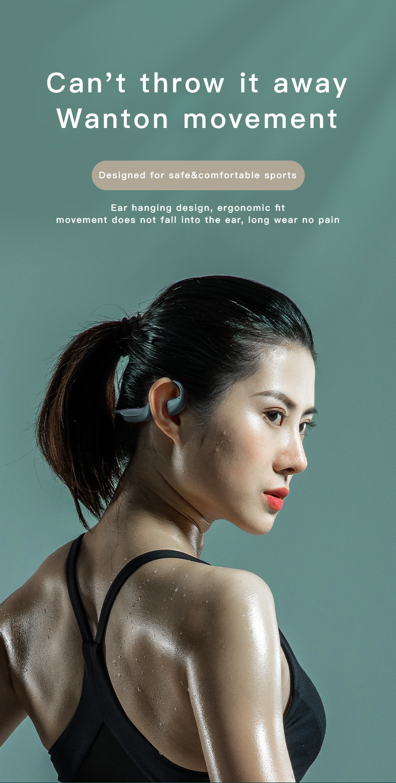 2020 New Bone Conduction Earphone Headphone HiFi Stereo Sound BT 5.1 TWS Ear Phone Headset