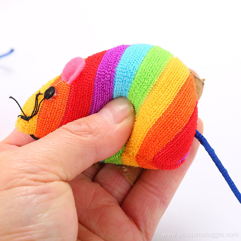 Wholesale Rainbow Color Mouse Cat Toy Pet Toy