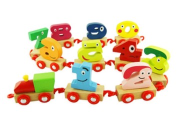 Wooden toy train,Educational combinations train,Wood digital vehicle