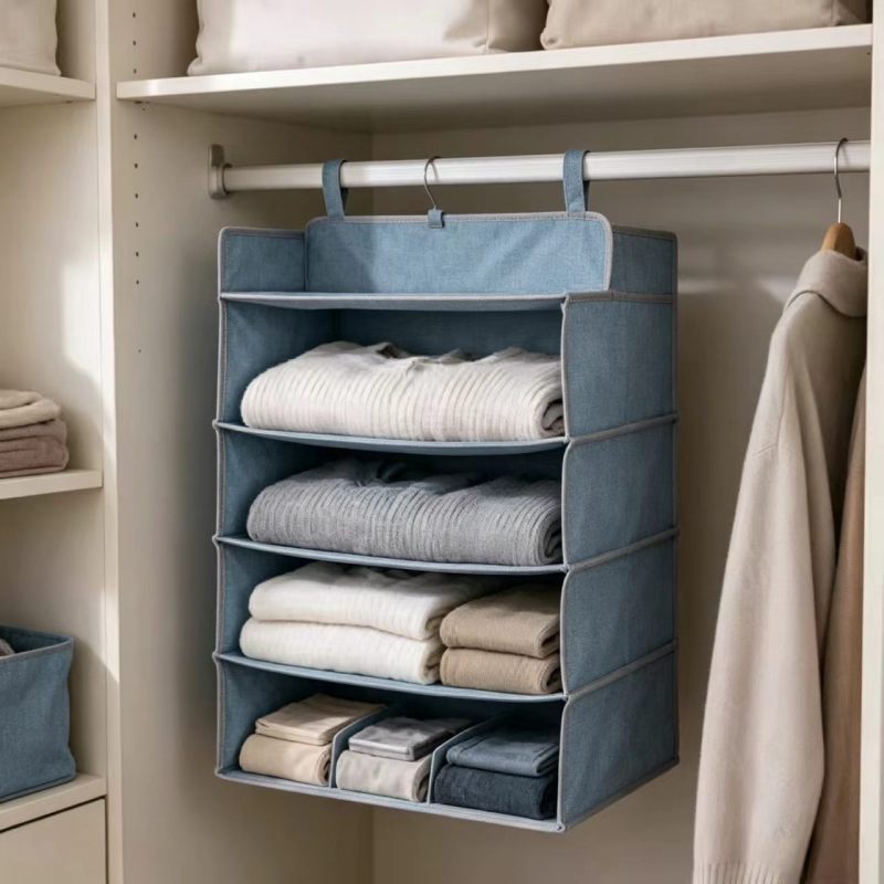 No-Drill Woven Closet Hanging Organizer