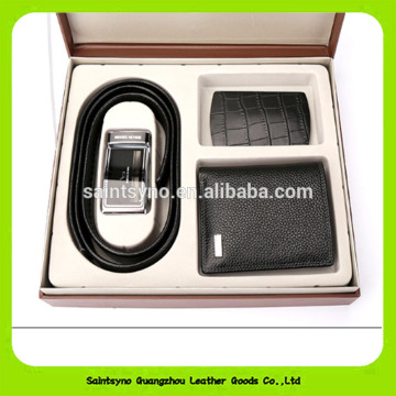 Classical promotional leather card holder gift set 16023