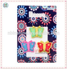 3D butterfly shaped eraser set , cute animal eraser set for kids